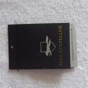 Paper hangtag with matt finish