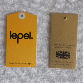 Paper hangtag with matt finish