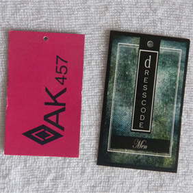 Paper hangtag with matt finish