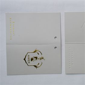 Paper hangtag with foiling