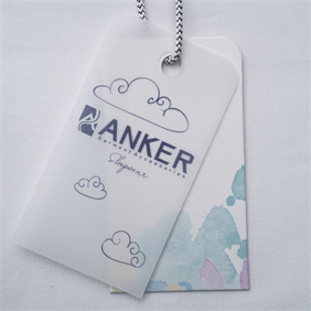 Paper hangtag with matt finish