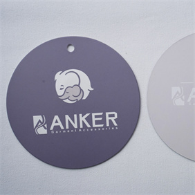 Paper hangtag with matt finish