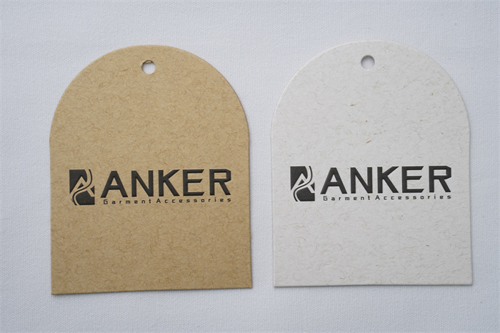 Paper hangtag with embossed logo