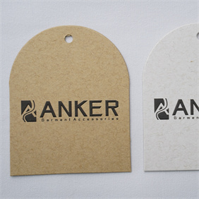 Paper hangtag with embossed logo